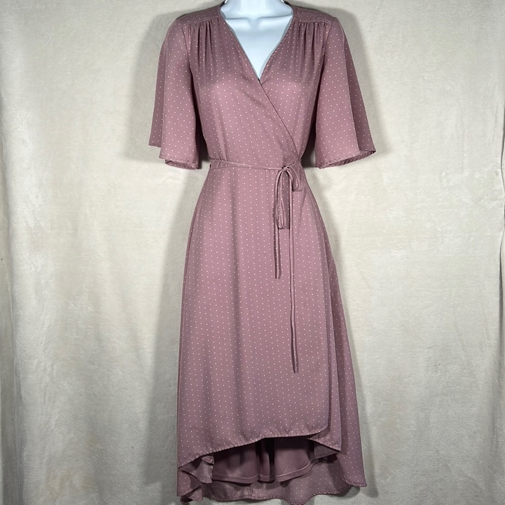Lulus womans hi-low midi wrap dress. Size XS